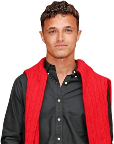 Lando Norris Buddy - Kartonnen figuur - Feest decoratie - Exclusief ontwerp - 90 cm - Rood