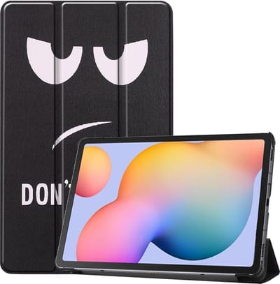 Hoesje - Geschikt voor Samsung Galaxy Tab S6 Lite - Dun & Stevig - Hardcover Book Case - Trifold Bookcase Hoes - Hard Cover - Tablethoes - Don't Touch Me
