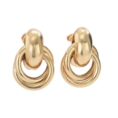Clip oorbellen -knoop Goudkleurig 2 cm- geen gaatje- Charme Bijoux