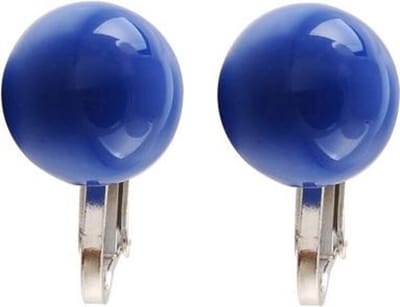 Behave - Donkerblauwe oorclips bol - Retro stijl - Voor dagelijks gebruik