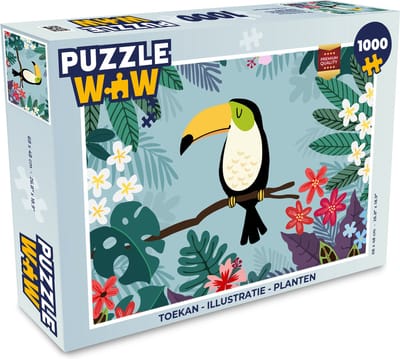 Puzzel Toekan - Planten - Bloemen - Kinderen - Dieren - Kids - Legpuzzel - Puzzel 1000 stukjes volwassenen