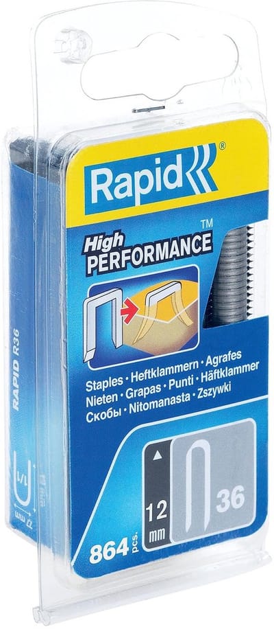 12mm nietjes voor nietpistool type 36, 864 stuks, ronde kop voor kabels tot 6mm