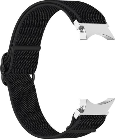 Nylon bandje - geschikt voor Samsung Galaxy Watch 7 / Watch FE / Watch 6 / Watch 6 Classic / Watch 5 / Watch 5 Pro / Watch 4 / Watch 4 Classic - zwart