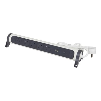 Legrand Premium USB A+C 5x2P Contactdoos 1,5m Zwart-Wit (Europese Stekkerdoos) - 049420 [5 stuks]