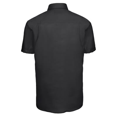 Russell Collection Heren Classic Ultimate Non-Iron Shirt met Korte Mouwen (Zwart)