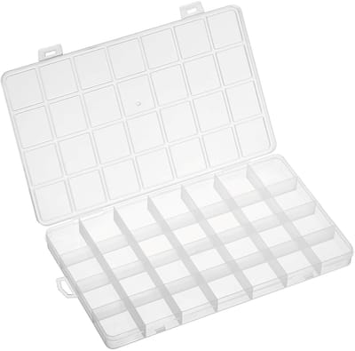 Fako Bijoux - Opbergdoos XLarge - 28 Vakjes - Kralendoos - Opbergbox - Sorteerdoos Rocailles - Verdeeldoos - Kralen Box - 22.4x13.3x2.1cm - 1 Stuk