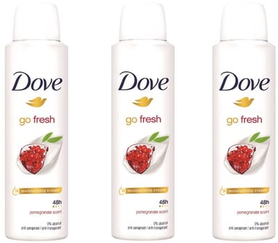 Dove Deo Spray - Go Fresh Granaatappel - 3 x 150 ml - Pomegranate & Lemon Verbana