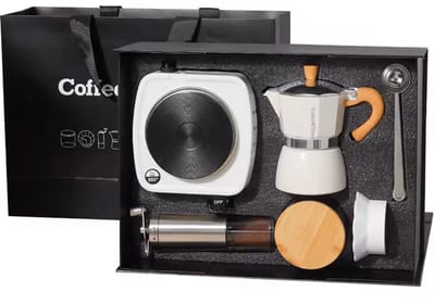 Luxe Koffie Reisset | Filter Koffie met Koffiemolen | Ketel | Voorraadpot | Koffiebonen Set
