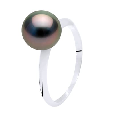 Ring Echte Tahitiaanse Cultuurparel Rond 8-9 mm - Wit Goud