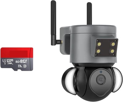 Bewakingscamera Buiten - IP Camera - Beveiliging Huis - 4G Simkaart Ondersteuning - 4MP - Grijs
