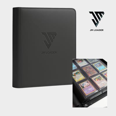 JM Loader - Luxe verzamelmap Toploader binder - Map voor 252 Pokemon kaarten in toploader - Geschikt als pokemon verzamelmap - Grijs