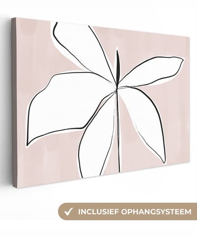Canvas schilderij 30x20 cm - Wanddecoratie Bloem - Abstract - Pastel - Muurdecoratie woonkamer - Slaapkamer decoratie - Kamer accessoires - Schilderijen op canvas