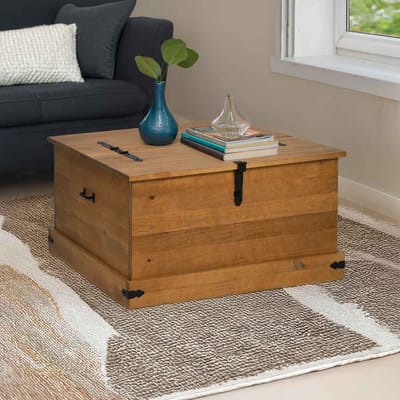 vidaXL - Opbergkist - HALDEN - 91x91x47 - cm - massief - grenenhout