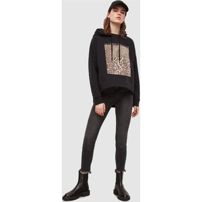 AllSaints Capso Kiku Etienne H Black Maat: M | Hoodies Outlet | Dames | Zwart