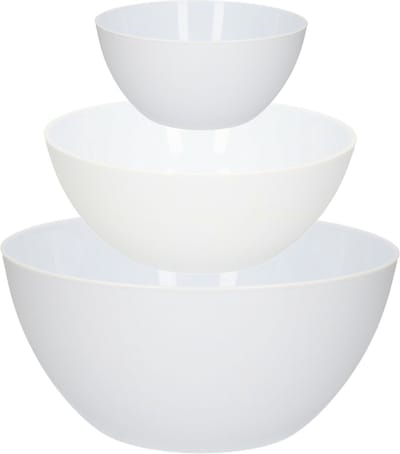 Plasticforte Kommetjes/Serveer schalen set - 9x stuks - kunststof - Wit