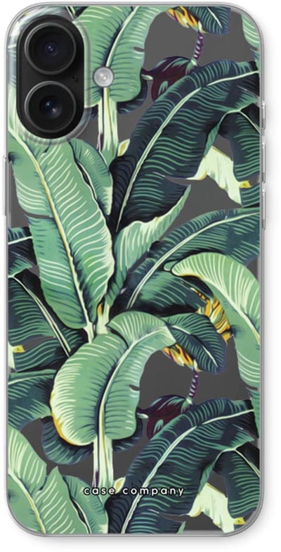 Case Company® - Hoesje geschikt voor iPhone 16 Plus hoesje - Bananenbladeren - Soft Cover Telefoonhoesje - Bescherming aan alle Kanten en Schermrand