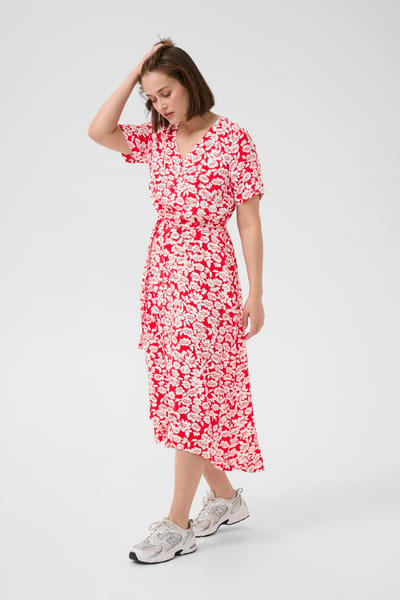 Jurk KAbeathe A-shape white red