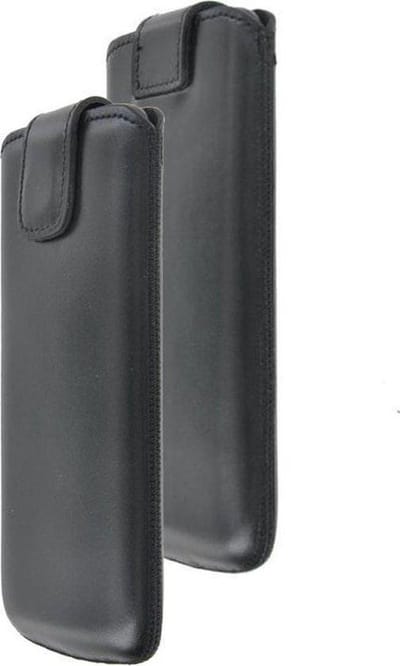 Samsung Galaxy Xcover 5 Hoesje - Insteek Cover Echt Leer Zwart