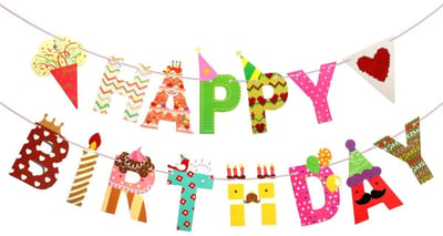QTTVBTNA Happy Birthday Slinger – Bloemen & Baard Design – Verjaardag Decoratie – Feestdecoraties