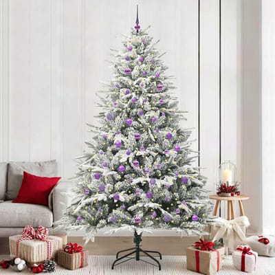 vidaXL - Kunstmatige - Voorverlichte - Kerstboom - met - Ballenset - Groen - 240 - cm