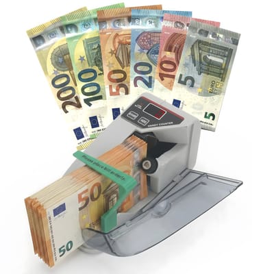 Tri-Sonic HT-30 Geldtelmachine – Geld Teller – Supersnel & Nauwkeurig – Euro Geschikt – Automatisch Tellen – Compact & Draagbaar – LCD Display