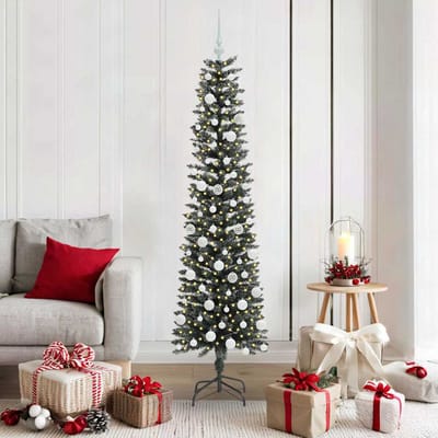vidaXL - Kunstkerstboom - met - 300 - LED - Groen - 180 - cm - PVC - en - Plastic - en - Staal