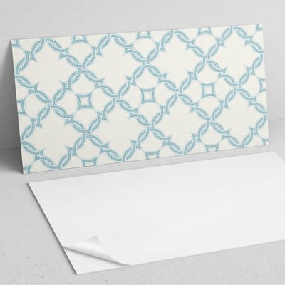 Coloray Wandpanelen Zelfklevend - In elkaar verweven patronen in een raster PVC Wandpaneel - 100 cm x 50 cm - Turkoois Wandbekleding Zelfklevend - 1 stuk - Mozaïeken Wandpanelen Zelfklevend - Wandpaneel Keuken - Wandpanelen Badkamer