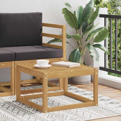 vidaXL - Tuin - Tafel - Massief - Acacia - Hout - Wit - 59 - x - 59 - x - 37 - cm