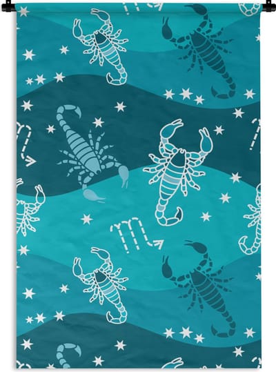 Wandkleed - Wanddoek - Schorpioen - Zodiac - Patroon - 60x90 cm - Wandtapijt