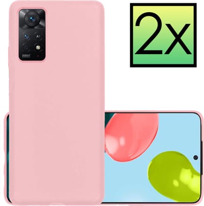 Hoesje - 2 Stuks - Geschikt voor Xiaomi Redmi Note 11 - Sterk & Shockproof - Case Siliconen - Back Cover - Telefoon Hoes - Lichtroze