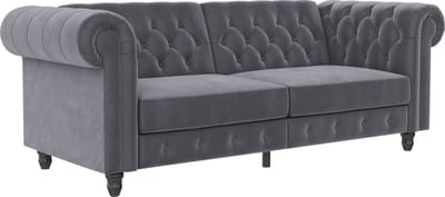 Felix 3-Zits Slaapbank met Verstelbare Rugleuning - Antraciet Velours - 236 cm