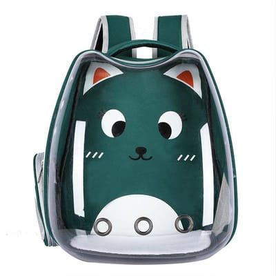 Sac pour chat, sac respirant pour animaux de compagnie, sac portable d'extérieur, sac transparent pour espace, voiture pour animaux de compagnie 34*40*28cm black