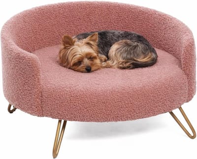 Hondenbed – Sofa hond – Sofa kat – Flamingo Dizco Rond Roze – 51 x 50 x 30,5 cm – metalen pootjes