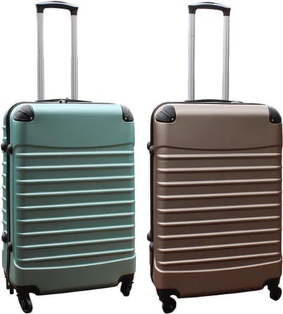Travelerz kofferset 2 delig ABS groot - met cijferslot - 69 liter - groen – goud