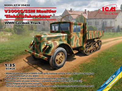 ICM Modelbouwpakket Militaire voertuigen - 35410 WWII German Truck V3000S/SSM Maultier - Einheitsfahrerhaus Plastic - 1:35 - Modelbouw