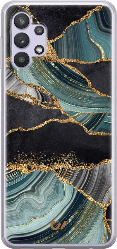Hoesje geschikt voor Samsung Galaxy A32 5G - Marble Jade Stone - - Multi - Soft Case Telefoonhoesje - TPU Back Cover - Casevibes