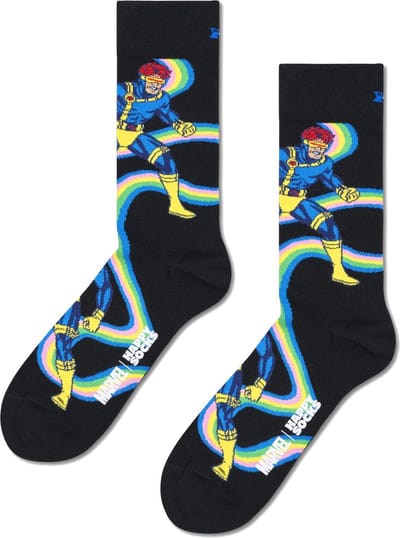 Happy Socks MARVEL X-Men Cyclops Sock - unisex sokken - zwart - Unisex - Maat: 36 - 40