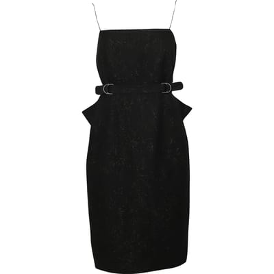 Bottega Veneta jurk met ceintuur in zwarte viscose