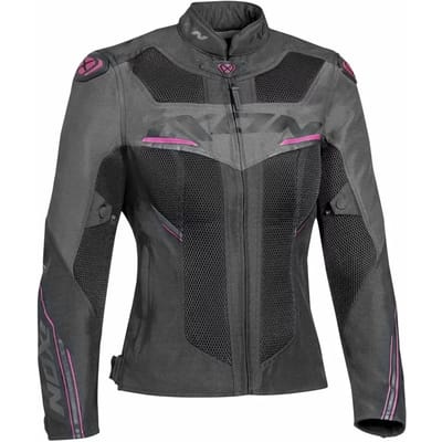 Ixon Draco Lady Zwart Antraciet Fuchsia Textiele Motorjas - Jas