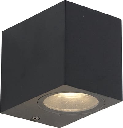 QAZQA baleno - Moderne Wandlamp voor buiten - 1 lichts - D 90 mm - Zwart - Buitenverlichting