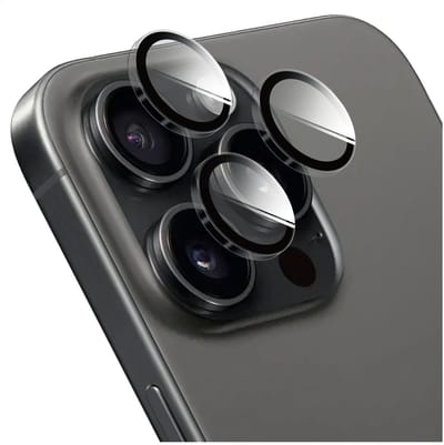 Rosso Camera Frame Protector Geschikt voor Apple iPhone 15 Pro / 15 Pro Max - Case Friendly - 9H Tempered Glass voor Cameralens - Gemakkelijke Installatie met Tray - Transparant