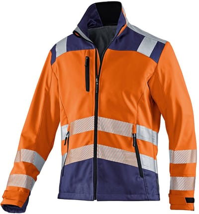 KUBLER PSA REFLECTIQ 15078427 Hi Vis Reflecterend Softshell Werkjas HEREN Veiligheidsjas Oranje Donkerblauw - Winddicht