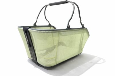 Basil Cento Tech Fiber Fietsmand Nordlicht MIK - Achter - Textonile- lime groen grijs- LED verlichting -