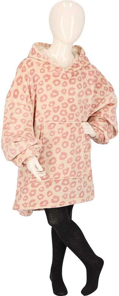 Apollo Kinder Huggle Hoodie Luipaard Roze – Cozy Oversized Hoodie voor meisjes (128-158)