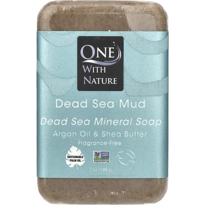 One with Nature, Triple Milled Mineral Soap Bar, Dead Sea Mud, Unscented, 7 oz (200 g)