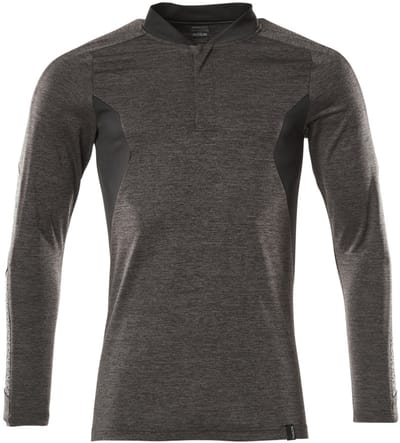 Mascot Accelerate Poloshirt, met lange mouwen 18081-810 - donkerantraciet-gemêleerd/zwart - XS