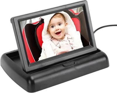 Babyautocamera - Baby monitor auto - Veilige autorit - Opvouwbaar HD scherm - 43 inch - Zwart