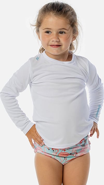 Skinshield by Vapor Apparel - FACTOR 50+ UV-zonbeschermend Toddler performance T-Shirt, Unisex, white, lange mouwen - 98 -3T