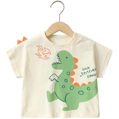 Babykleding Casual T-shirts met korte mouwen Zomerkleding Jongens Meisjes Baby Kinderen Kinderen Zomer Tops met halve mouwen 110cm white