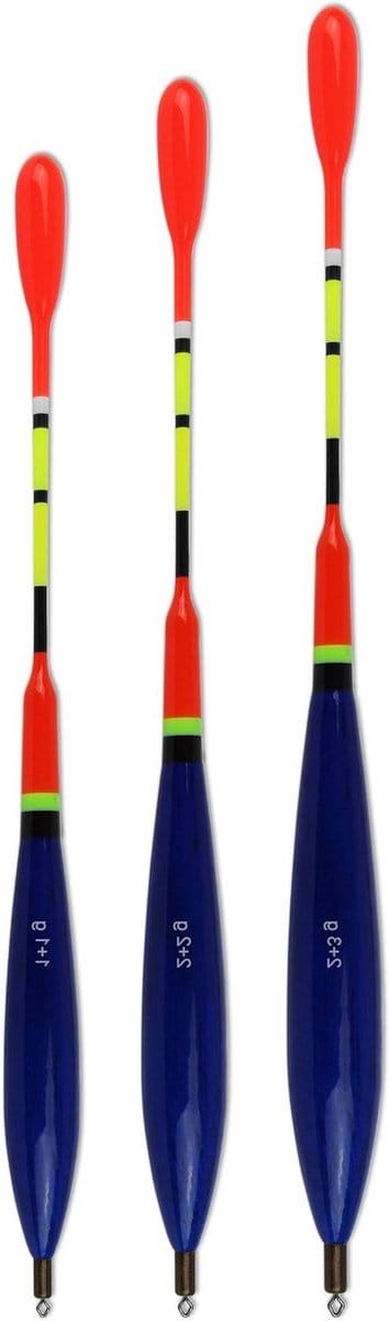 Loopdobbers Set - Visdobbers - Allround Vissen - Ideaal Uitgebalanceerd - Tot 17 cm - Blauw Rood Geel